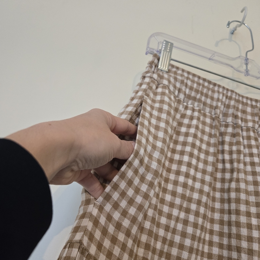 Madewell Gingham Tiered Linen Blend Maxi Skirt - Picture 4 of 9